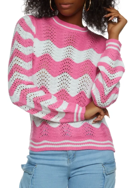 Chevron Striped Pullover Sweater sold by Rainbow