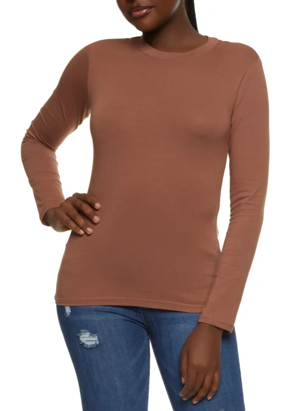 Basic Long Sleeve Crew Neck Tee sold by Rainbow