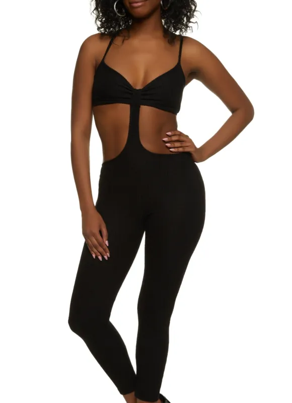 Solid Cut Out Jumpsuit sold by Rainbow