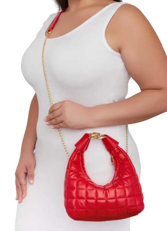 Faux Leather Quilted Hobo Crossbody Bag sold by Rainbow
