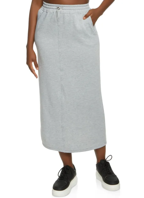 Fleece Lined Toggle Drawstring Maxi Skirt sold by Rainbow