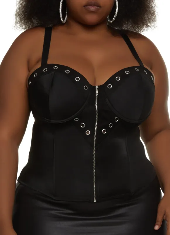 Plus Size Grommet Trim Bustier Top sold by Rainbow