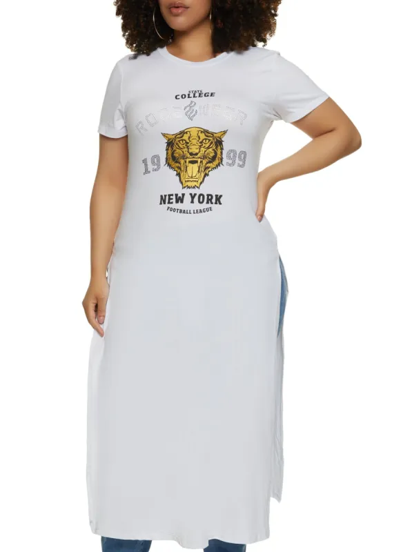 Plus Size Rhinestone Rocawear Foil Screen Maxi Tee sold by Rainbow