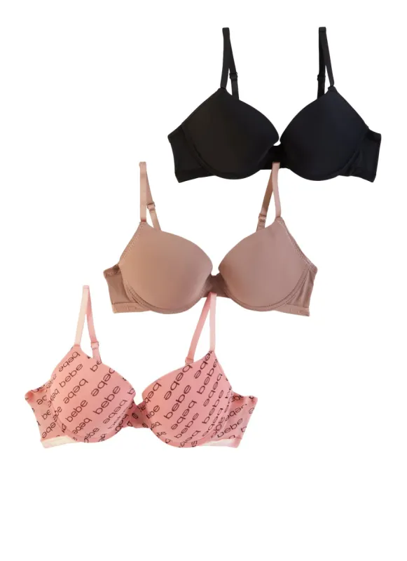 Bebe 3 Pack Mesh Push Up Bras sold by Rainbow
