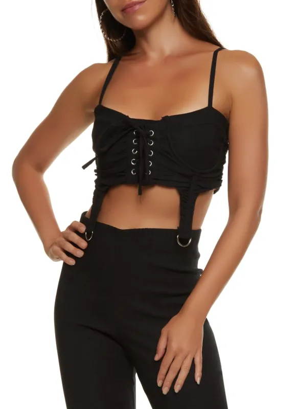 Lace Up Suspender Bustier Top sold by Rainbow