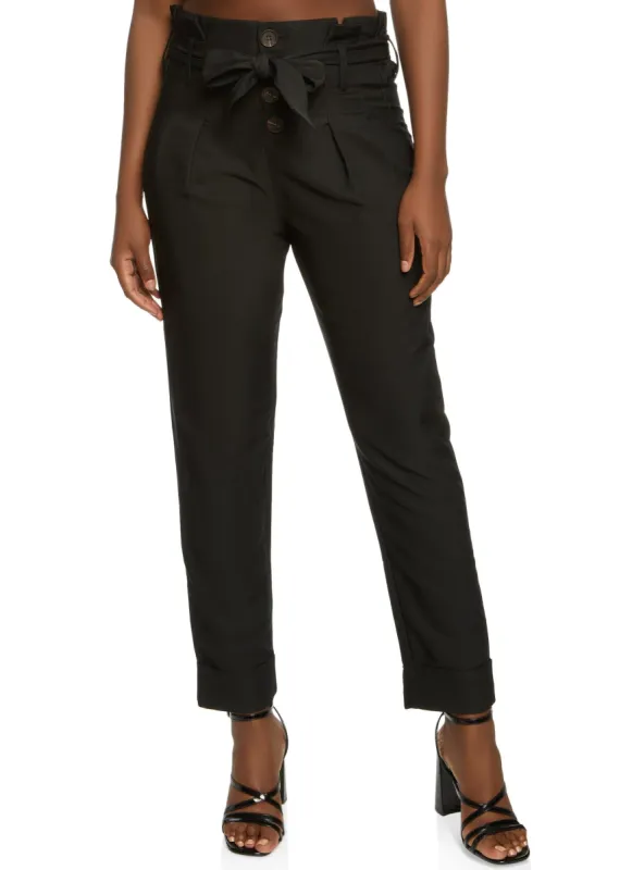 Fixed Cuff Paper Bag Waist Pants sold by Rainbow