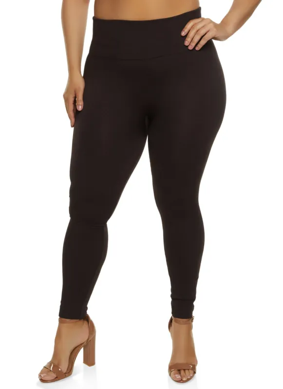 Plus Size Seamless Fleece Lined Leggings sold by Rainbow