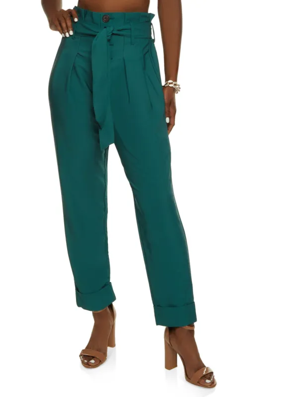 Fixed Cuff Paper Bag Waist Pants sold by Rainbow