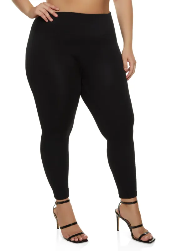Plus Size Seamless Fleece Lined Leggings sold by Rainbow
