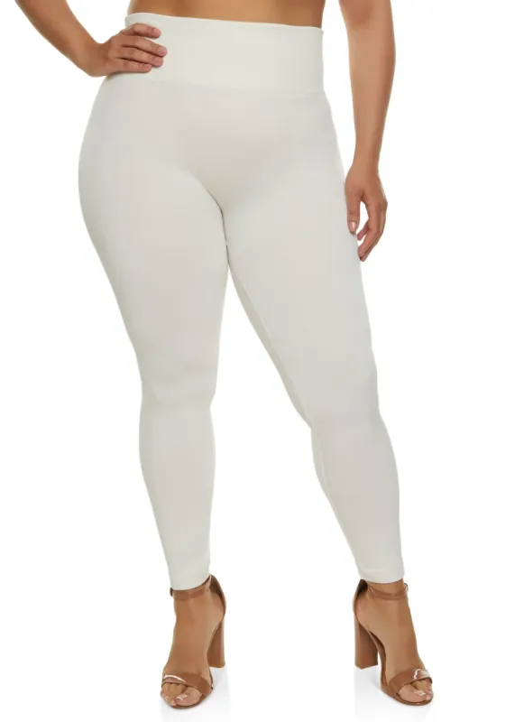 Plus Size Seamless Fleece Lined Leggings sold by Rainbow