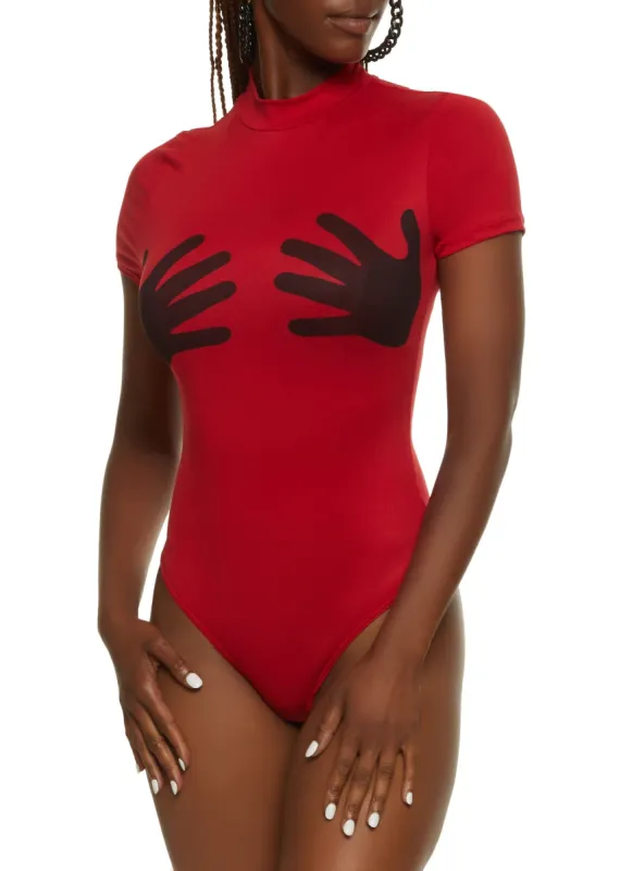 Hand Graphic Short Sleeve Bodysuit sold by Rainbow