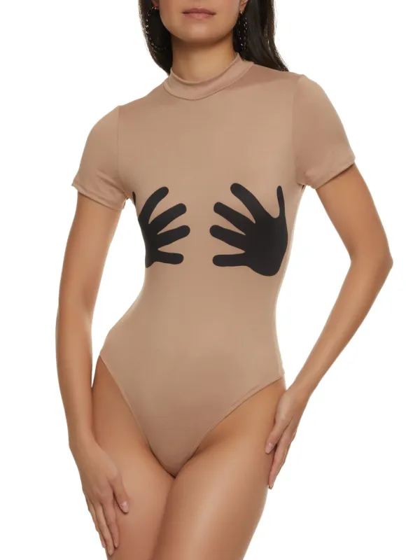 Hand Graphic Short Sleeve Bodysuit sold by Rainbow