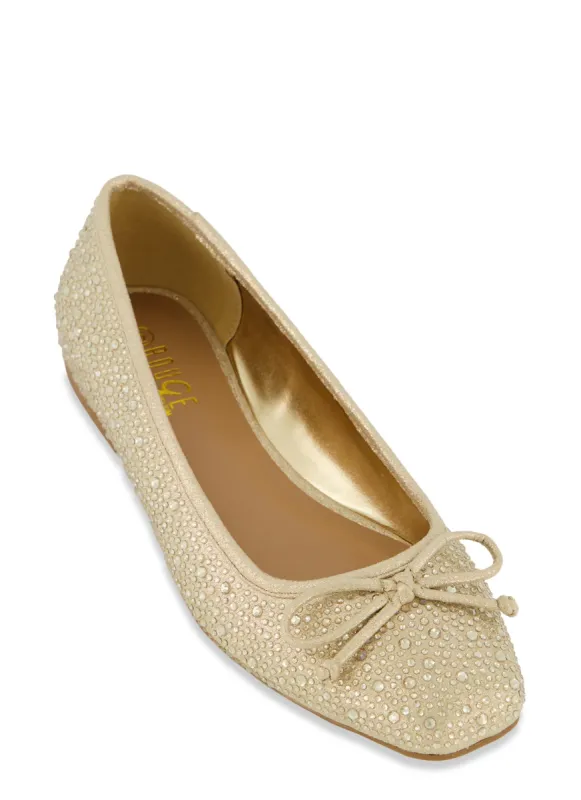 Rhinestone Studded Flats sold by Rainbow