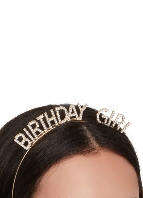 Birthday Girl Rhinestone Headband sold by Rainbow