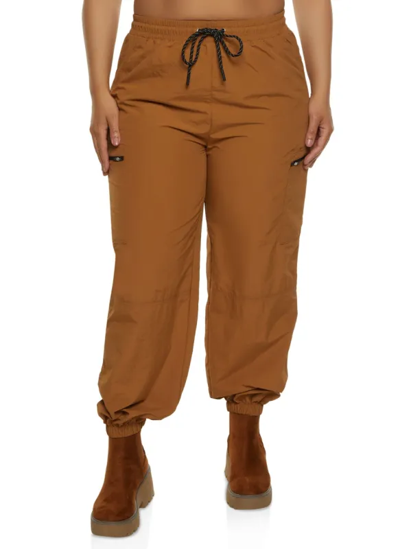 Plus Size Nylon Zip Pocket Joggers sold by Rainbow