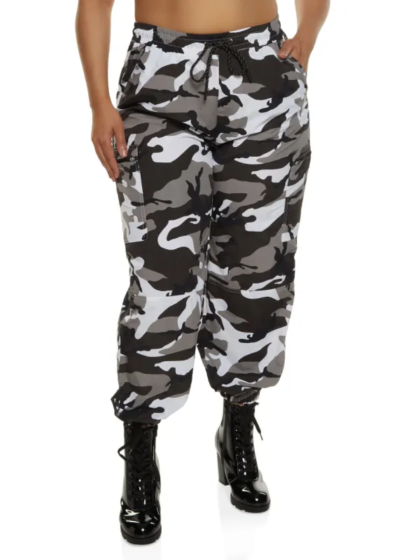 Plus Size Nylon Zip Pocket Joggers sold by Rainbow