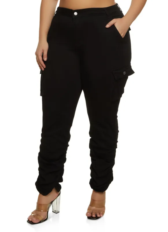 Plus Size Cargo Pocket Stacked Skinny Jeans sold by Rainbow