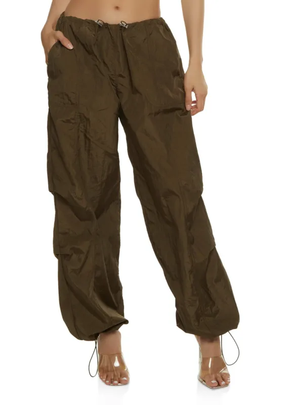 Nylon Toggle Drawstring Hem Parachute Pants sold by Rainbow