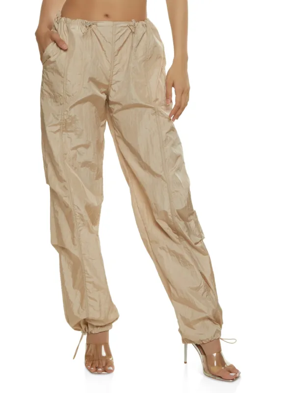 Nylon Toggle Drawstring Hem Parachute Pants sold by Rainbow