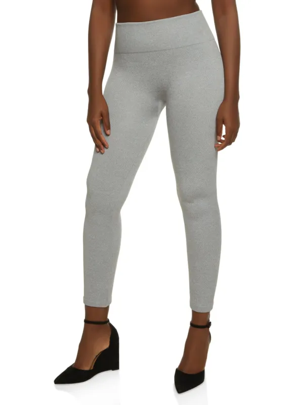 Seamless Textured Knit Fleece Leggings sold by Rainbow