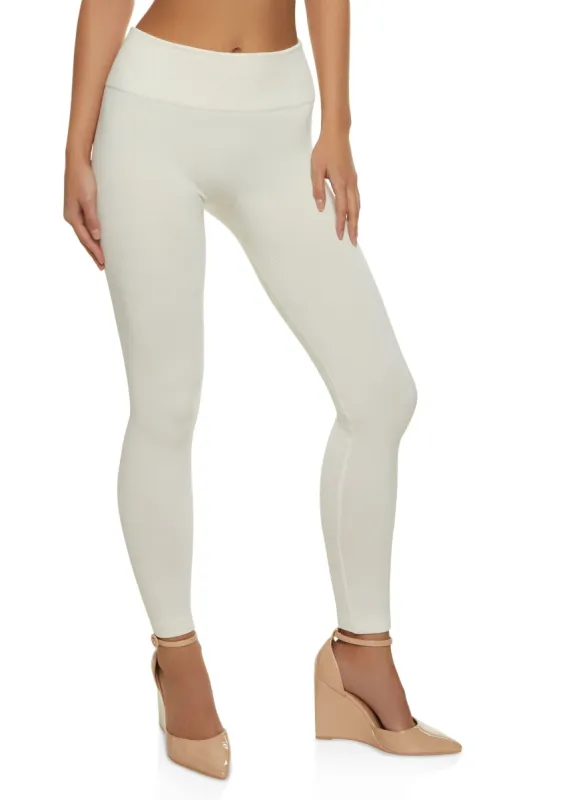 Seamless Textured Knit Fleece Leggings sold by Rainbow