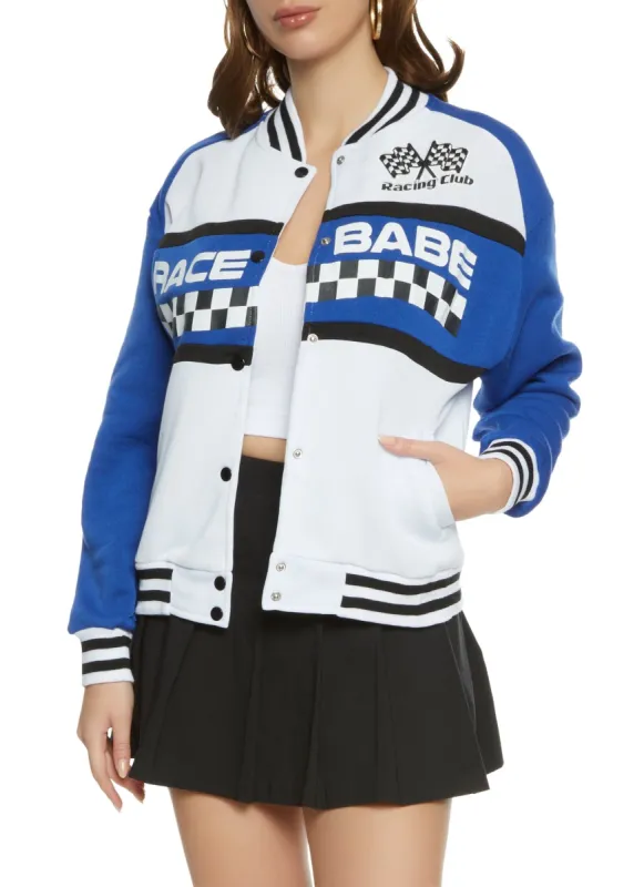 Racing Club Race Babe Varsity Jacket sold by Rainbow