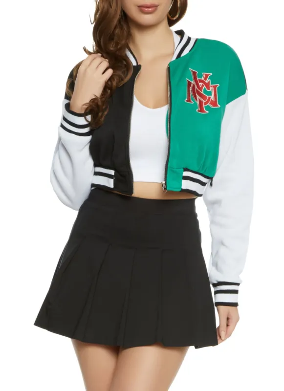 NYC Zip Up Varsity Jacket sold by Rainbow