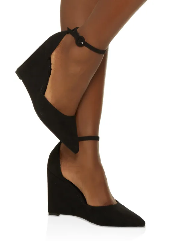 Pointed Toe Ankle Strap Wedges sold by Rainbow