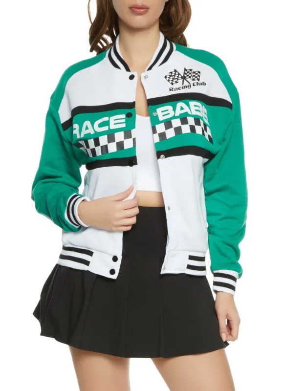 Racing Club Race Babe Varsity Jacket sold by Rainbow