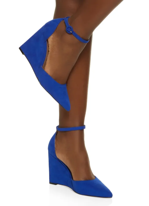 Pointed Toe Ankle Strap Wedges sold by Rainbow