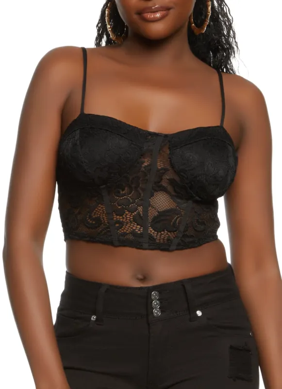 Floral Lace Bustier Top sold by Rainbow