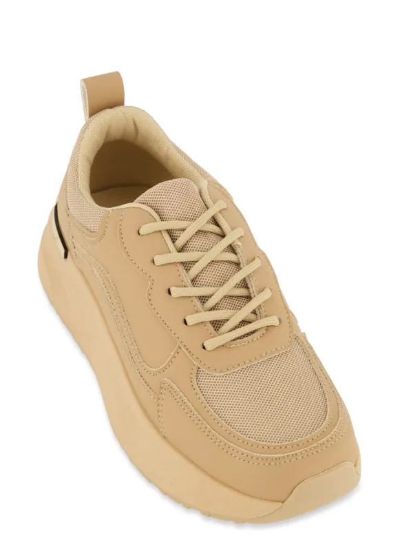 Metallic Detail Low Platform Sneakers sold by Rainbow