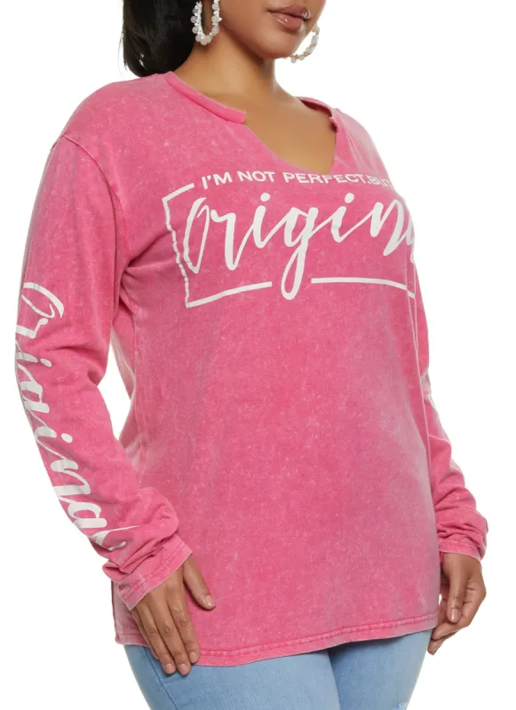 Plus Size Original Long Sleeve Graphic Tee sold by Rainbow