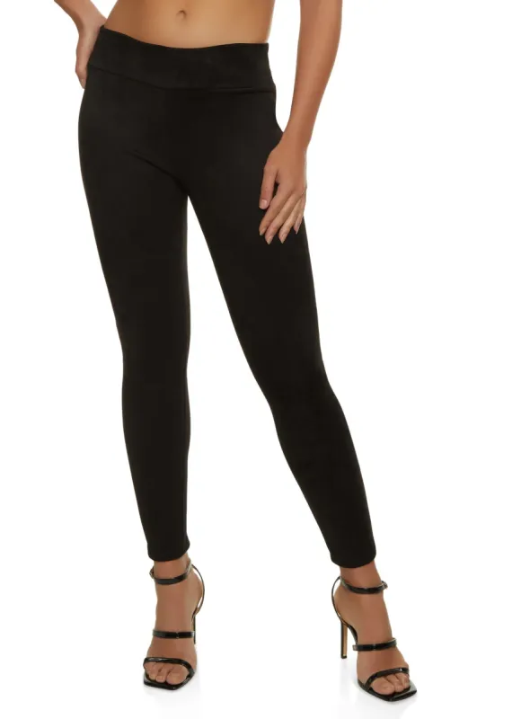 Solid Faux Suede Leggings sold by Rainbow