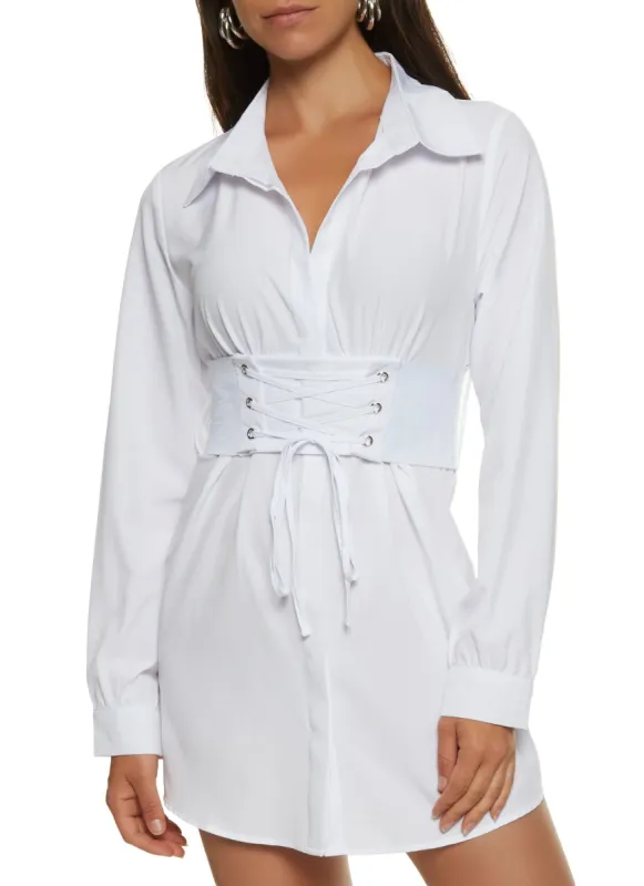 Lace Up Corset Belt Tunic Dress sold by Rainbow