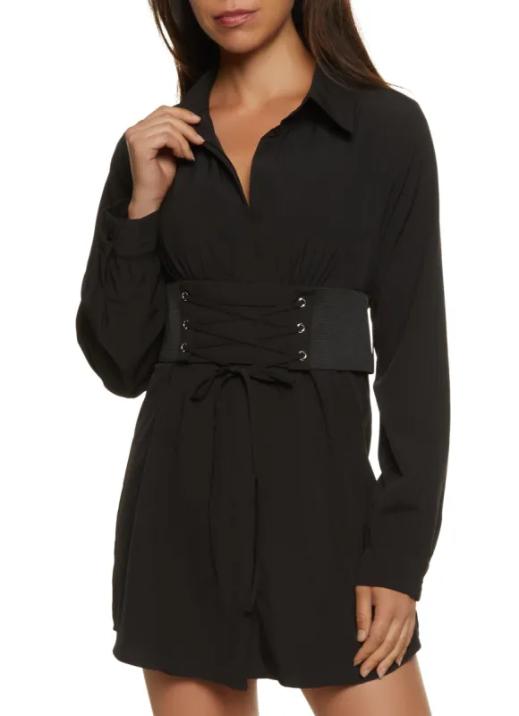 Lace Up Corset Belt Tunic Dress sold by Rainbow