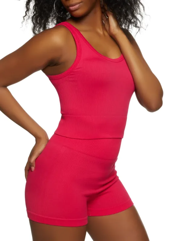 Ribbed Seamless Cropped Tank Top sold by Rainbow