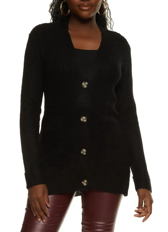 Solid Button Front Cardigan sold by Rainbow