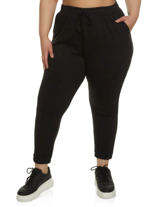 Plus Size Fleece High Waist Sweatpants sold by Rainbow