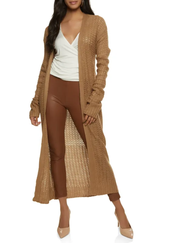 Solid Knitted Long Cardigan sold by Rainbow