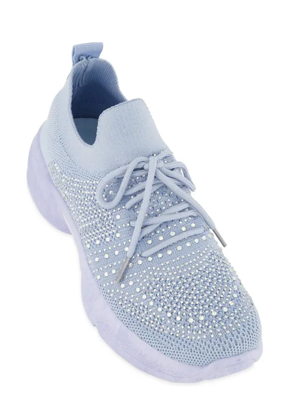 Rhinestone Studded Lace Up Sneakers sold by Rainbow