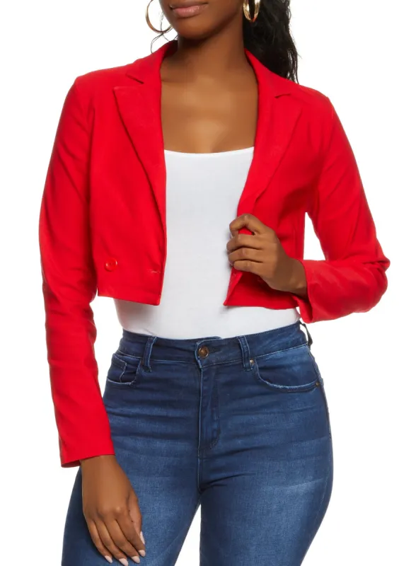 Solid Cropped Blazer sold by Rainbow