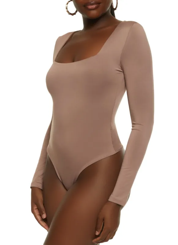 Seamless Double Layered Square Neck Bodysuit sold by Rainbow