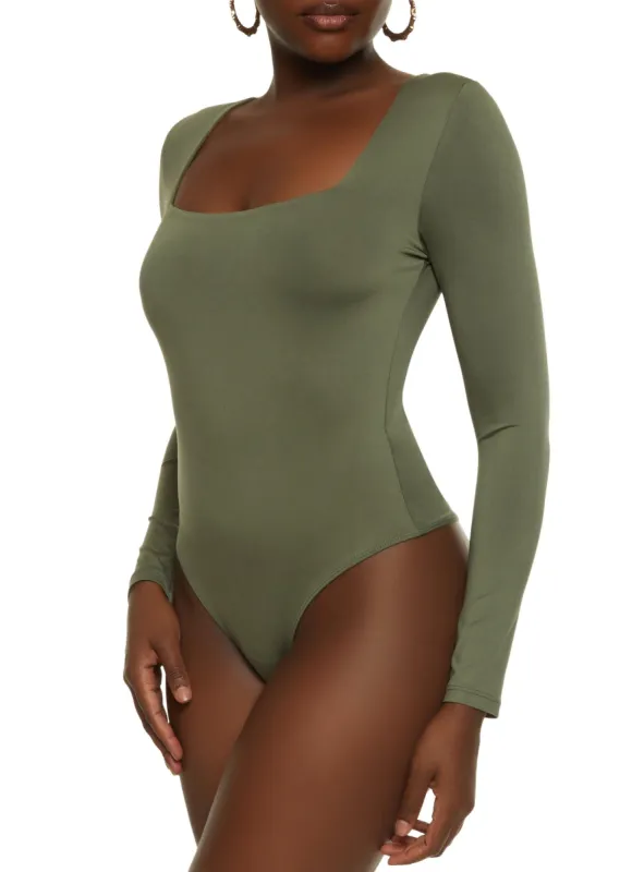 Seamless Double Layered Square Neck Bodysuit sold by Rainbow