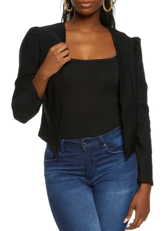 Puff Long Sleeve Cropped Blazer sold by Rainbow