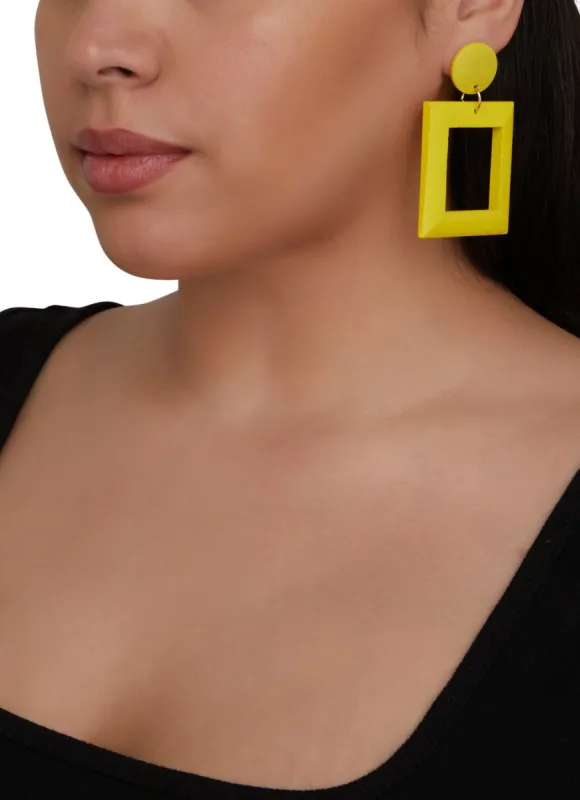 Clay Square Drop Earrings made by Rainbow