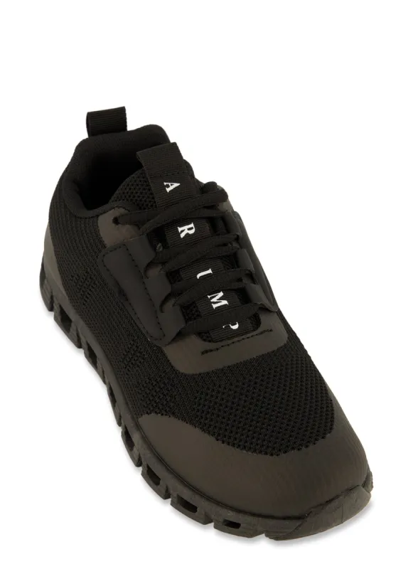 Solid Textured Knit Lace Up Sneakers sold by Rainbow