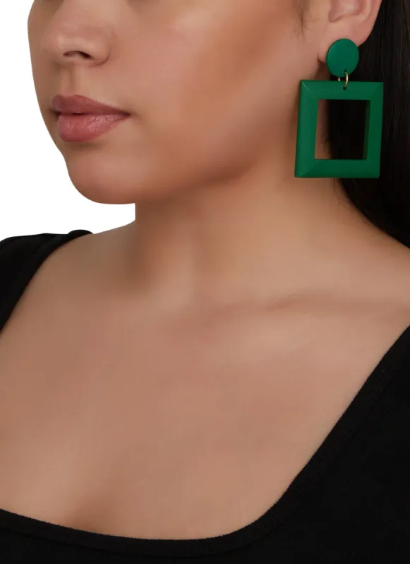 Clay Square Drop Earrings sold by Rainbow