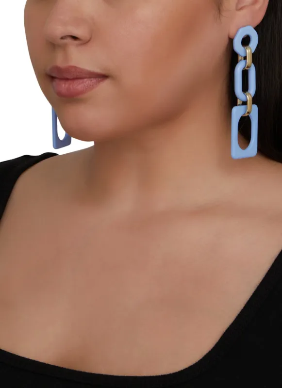 Chunky Geometric Drop Earrings sold by Rainbow