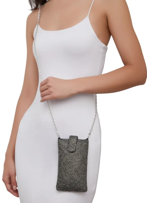 Rhinestone Embellished Crossbody Pouch Bag sold by Rainbow